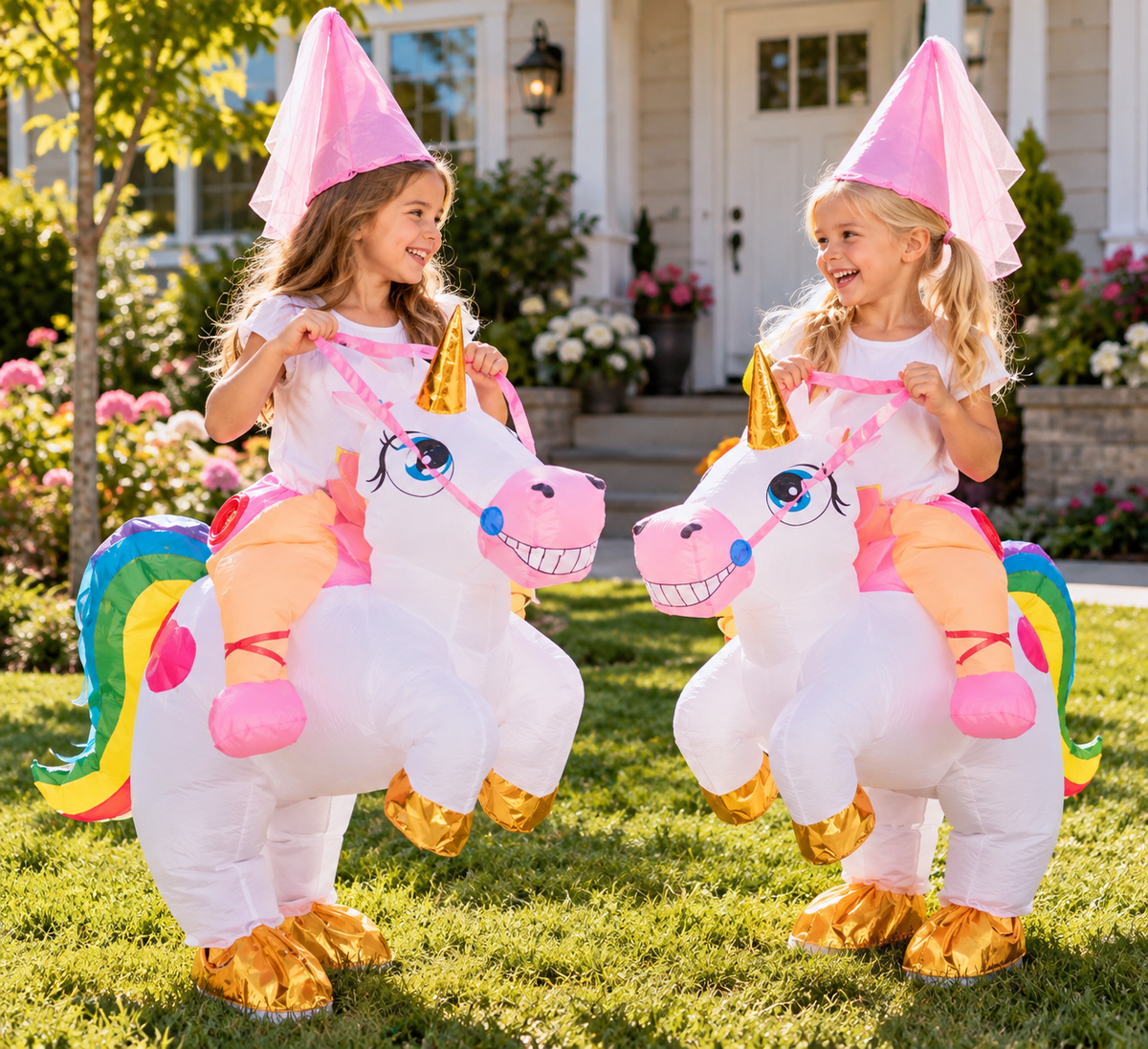 Kids Inflatable Unicorn Rider Costume